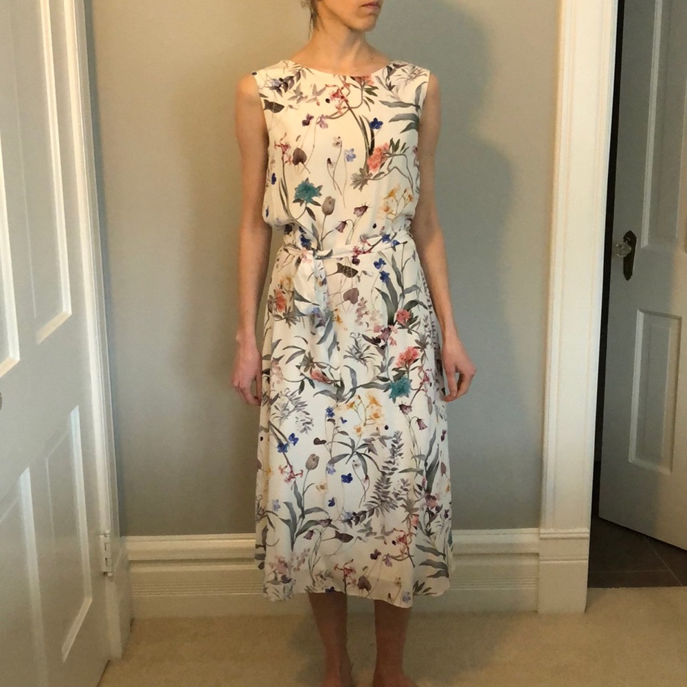 Silk floral dress.